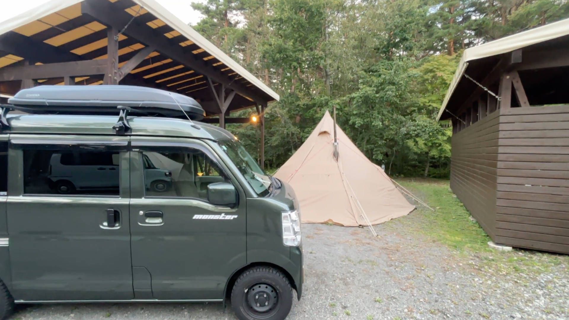 【軽バンキャンプ35】ポリエステルのテント、サバティカルMorning gloryシンセティックでMt.SUMIの薪ストーブを2日間使ってみた