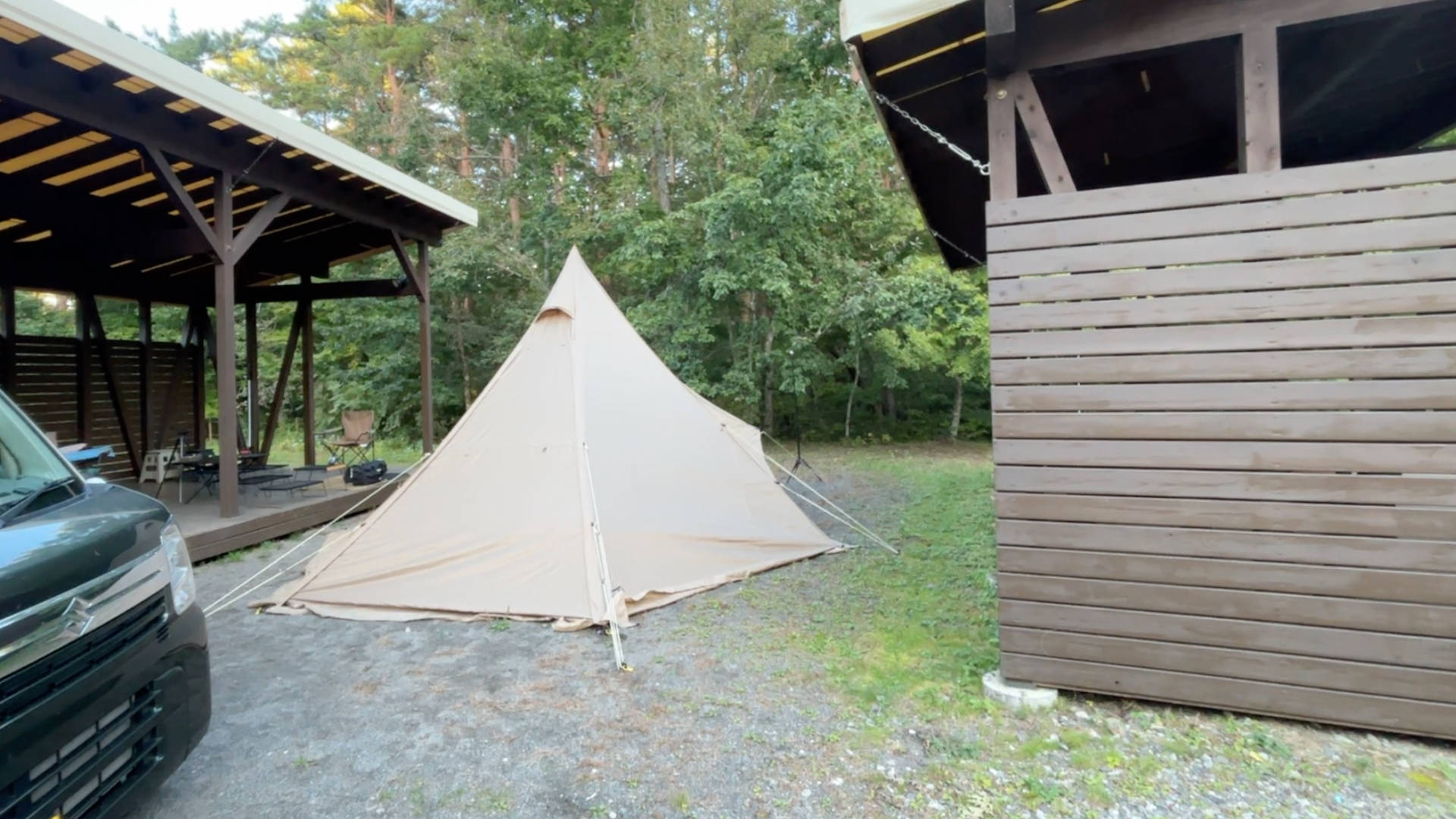 【軽バンキャンプ35】ポリエステルのテント、サバティカルMorning gloryシンセティックでMt.SUMIの薪ストーブを2日間使ってみた