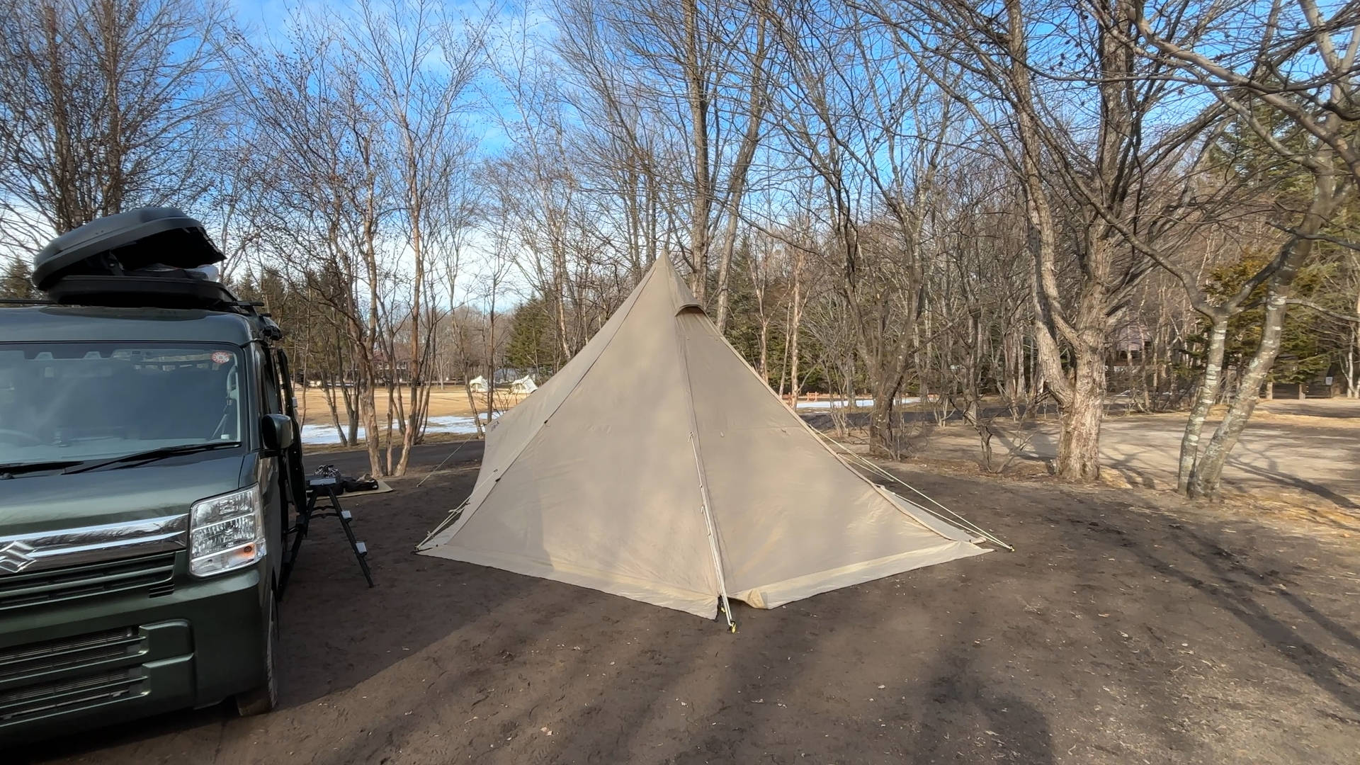 【軽バンキャンプ40】-12℃の北軽井沢で薪ストぬくぬくおこもりキャンプ